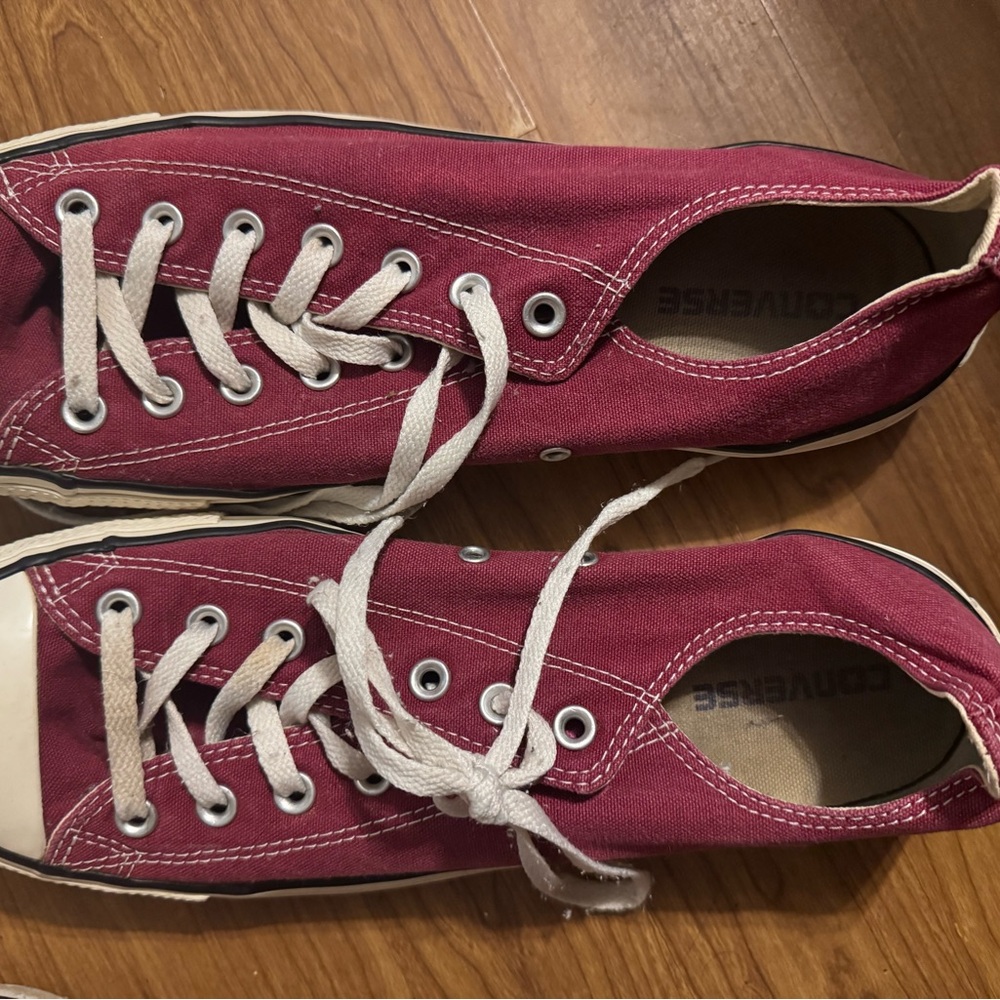 Converse Maroon Canvas Lace-Up Shoes